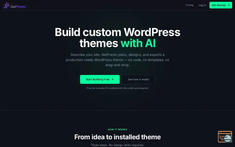 Screenshot of GetPresto