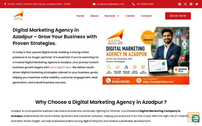 Screenshot of Digital Marketing Agency in Azadpur