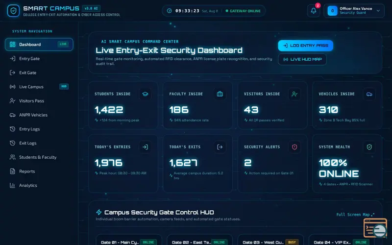 Screenshot of Campus Entry-Exit Automation
