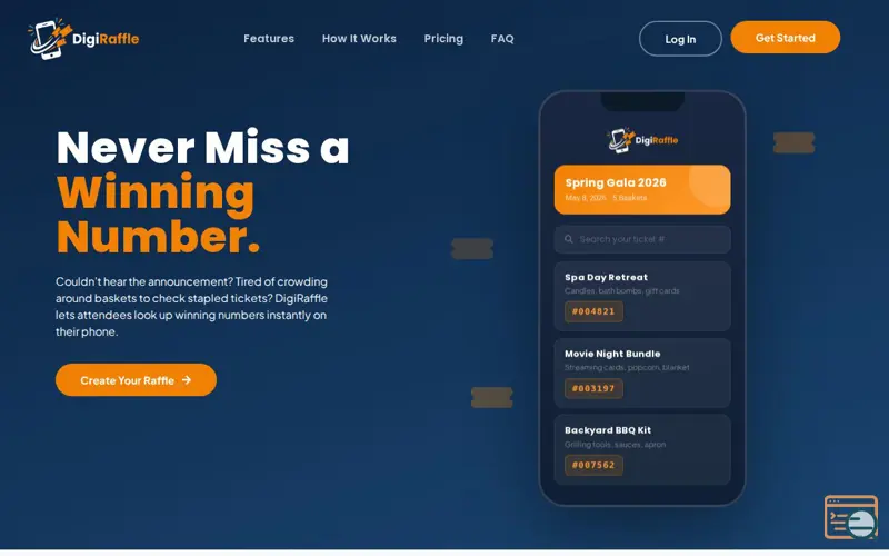 Screenshot of DigiRaffle