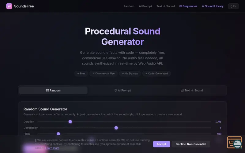 Screenshot of SoundsFree