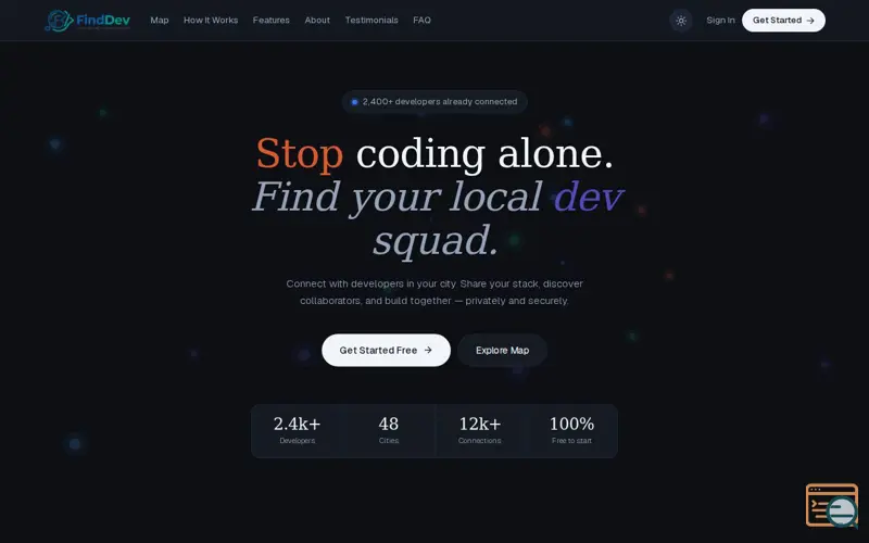Screenshot of FindDevs