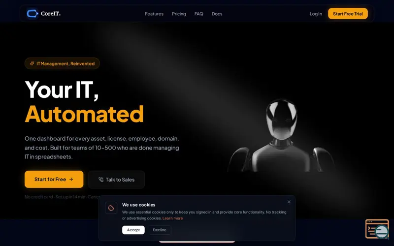 Screenshot of CoreIT