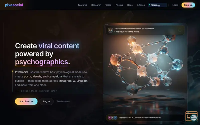 Screenshot of PixaSocial Ai