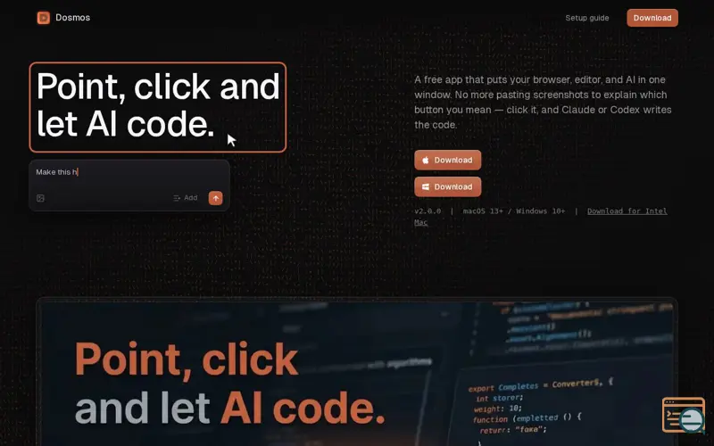 Screenshot of Dosmos - Visual AI frontend tool