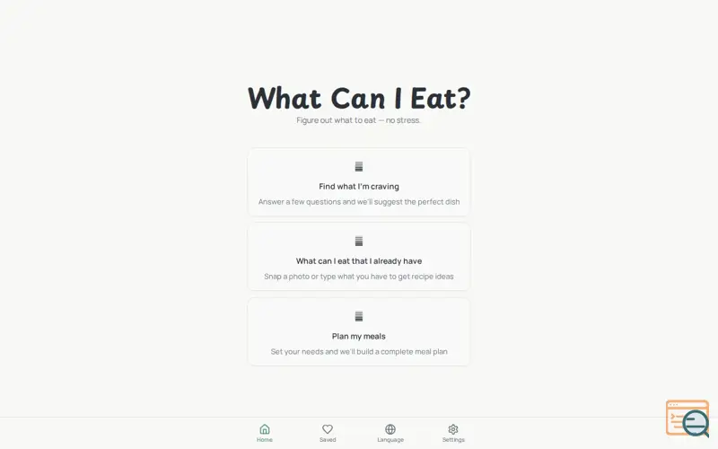 Screenshot of What Can I Eat? — Food Recommendations