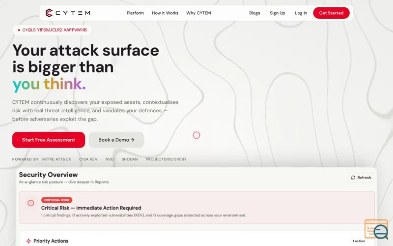 Screenshot of CYTEM