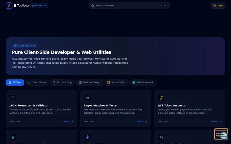 Screenshot of JJ Toolbox