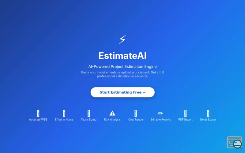 Screenshot of EstimateAI