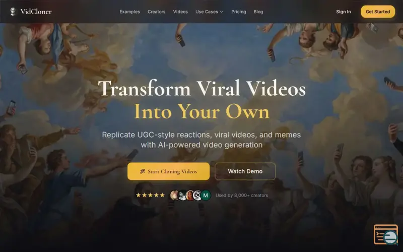 Screenshot of VidCloner, a launch using Serveriai DNS