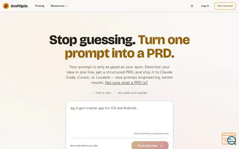 Screenshot of Draftlytic