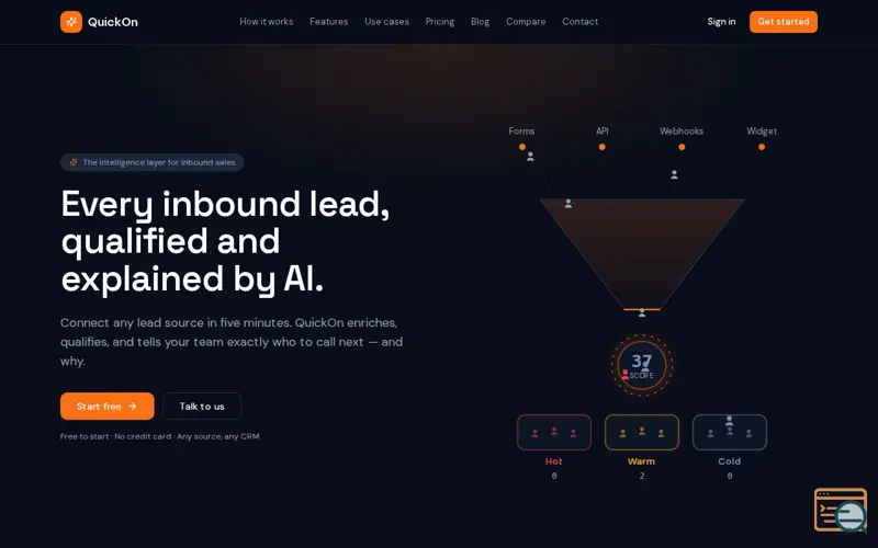 Screenshot of QuickOn