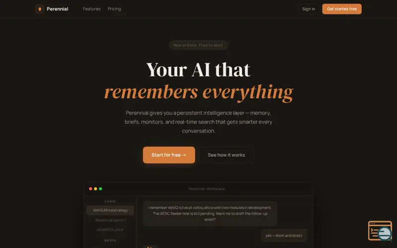 Screenshot of Perennial