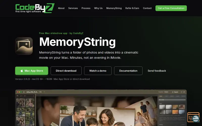 Screenshot of MemoryString