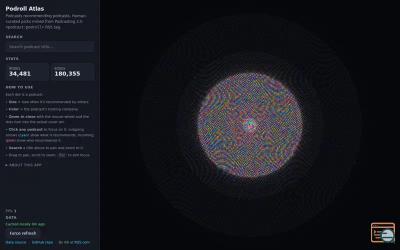 Screenshot of Podroll Atlas