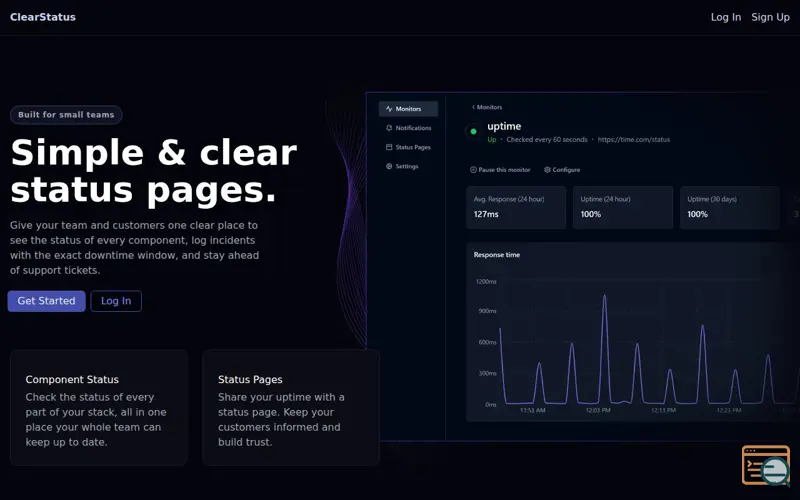 Screenshot of ClearStatus