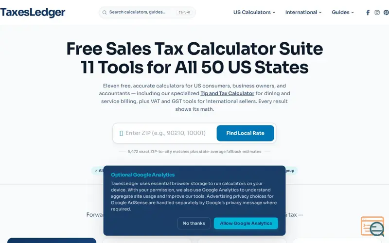 Screenshot of TaxesLedger