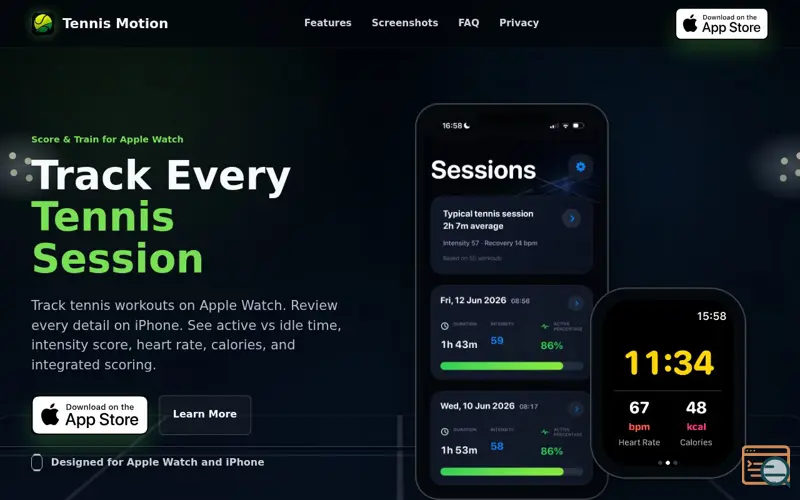 Screenshot of Tennis Motion