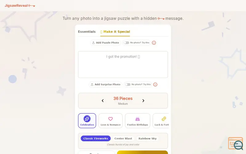 Screenshot of JigsawReveal