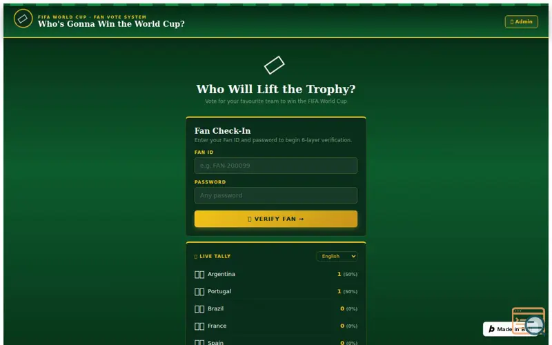 Screenshot of Who's Gonna Win the FIFA World Cup?