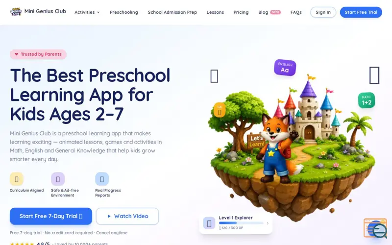 Screenshot of Mini Genius Club