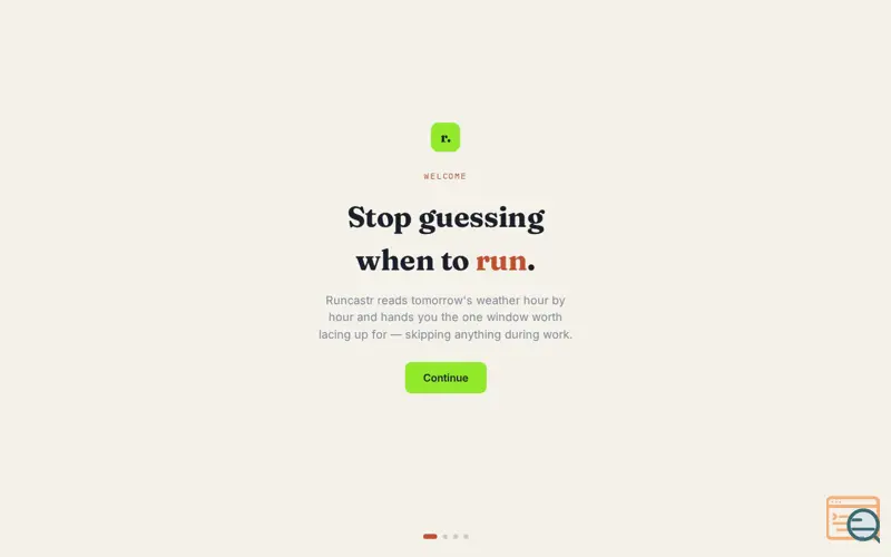 Screenshot of Runcastr