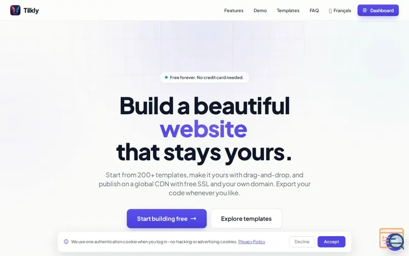 Screenshot of Tilkly