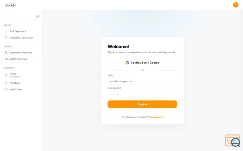 Screenshot of Scribbi — Job-Ready Resumes in Minutes