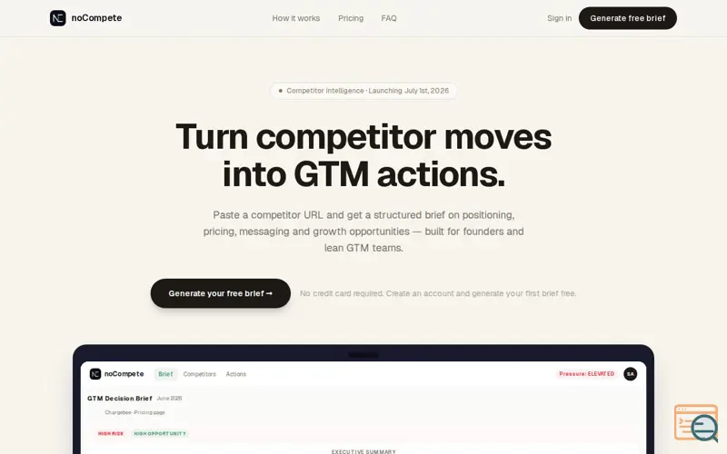 Screenshot of noCompete