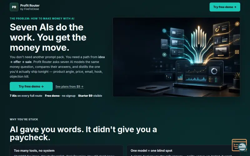 Screenshot of Profit Router