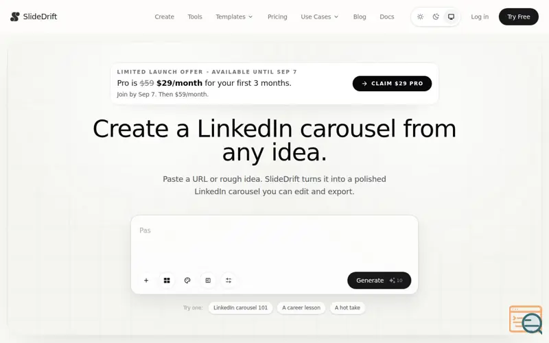 Screenshot of SlideDrift