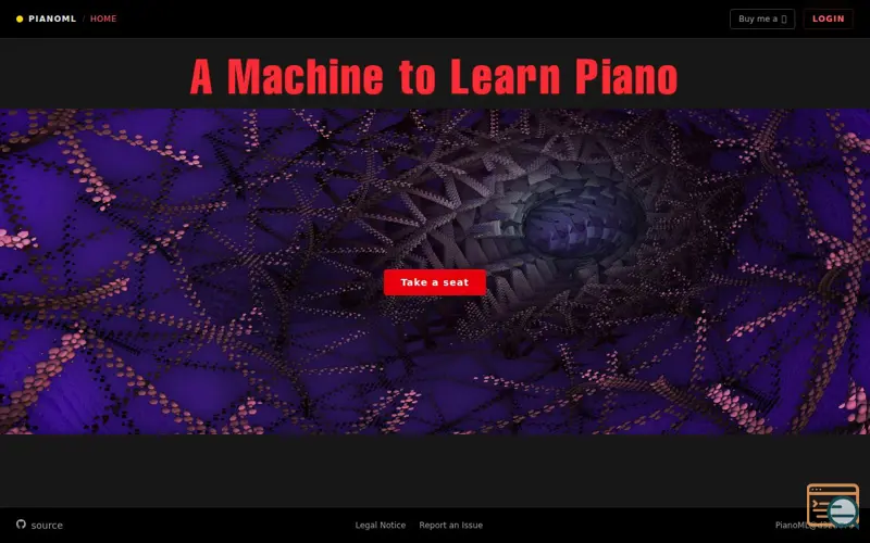 Screenshot of PianoML