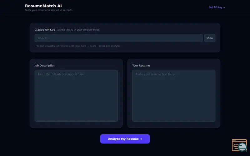 Screenshot of ResumeMatch AI