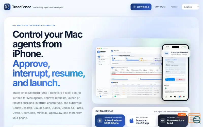 Screenshot of TraceFence