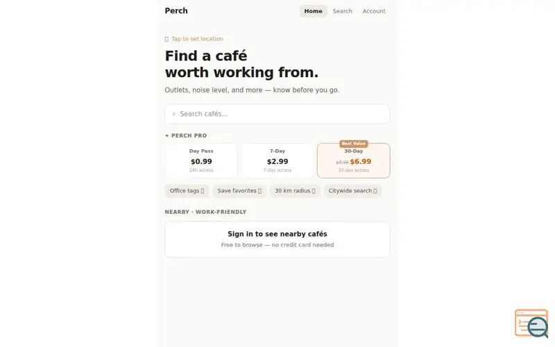 Screenshot of Perch
