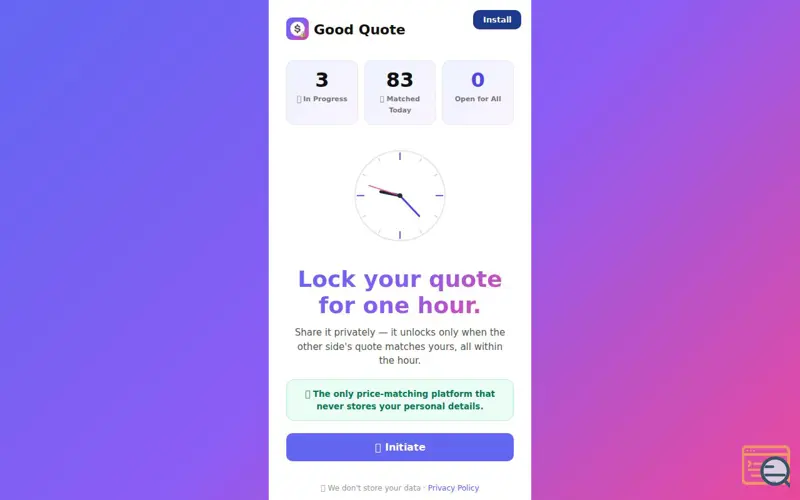 Screenshot of Good Quote