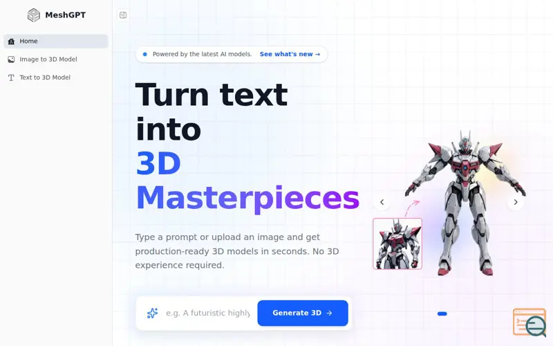 Screenshot of MeshGPT