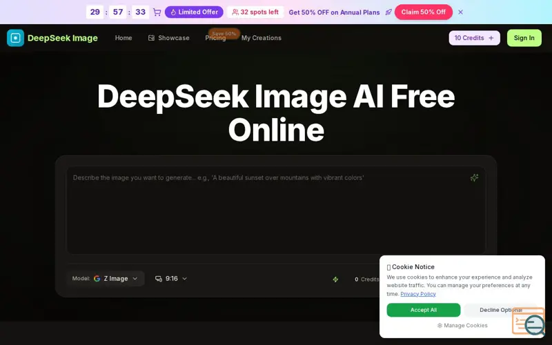 Screenshot of DeepSeek Image