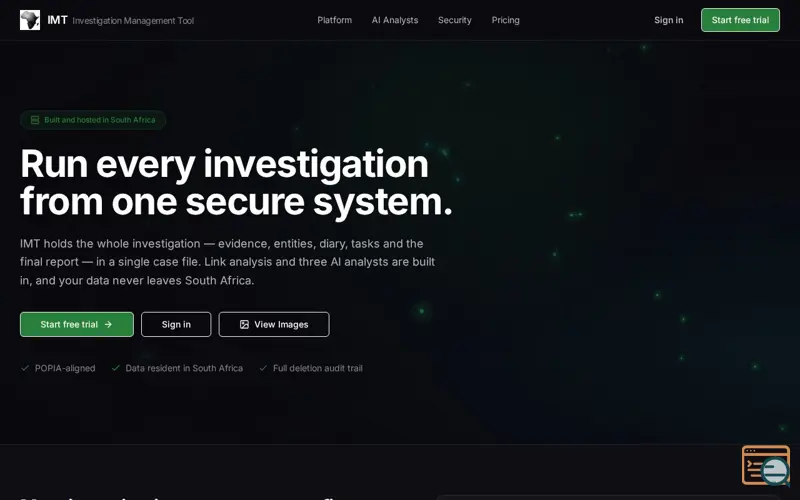 Screenshot of IntelAfri IMT