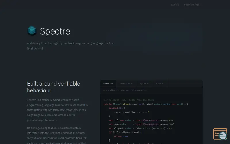 Screenshot of Spectrelang