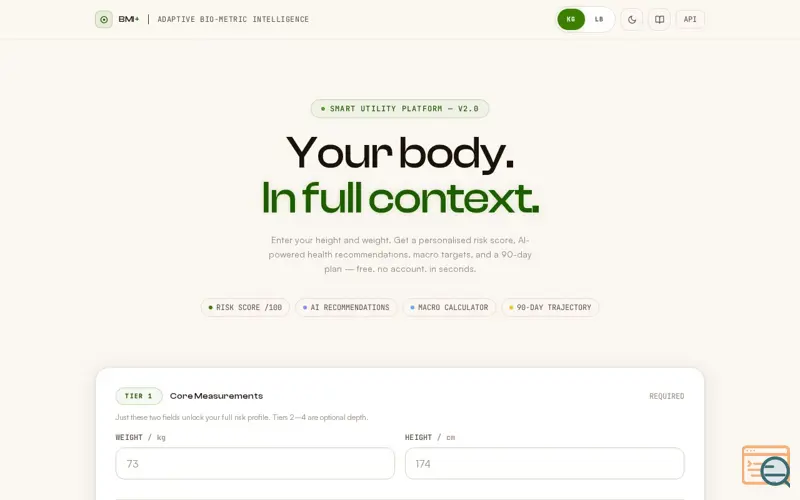 Screenshot of BMI+