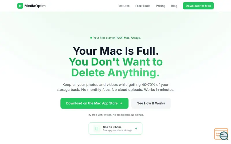Screenshot of MediaOptim