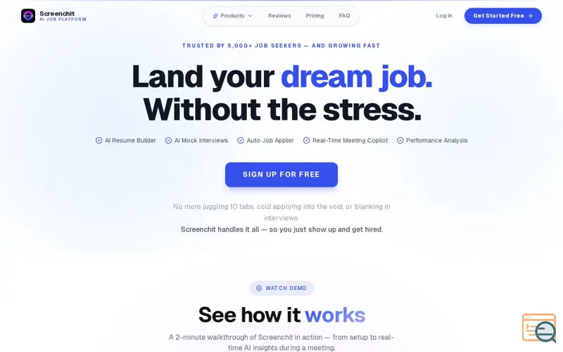 Screenshot of Screenchit - all for your career