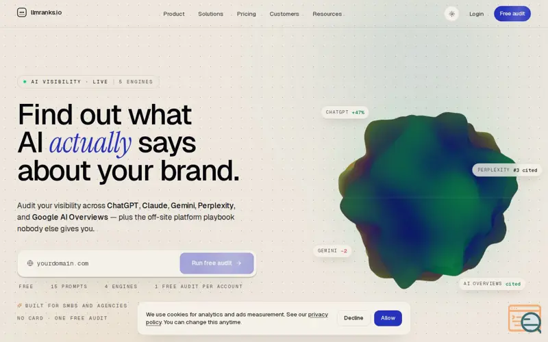 Screenshot of llmranks.io