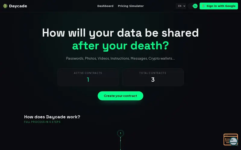 Screenshot of Daycade, a launch using Walrus