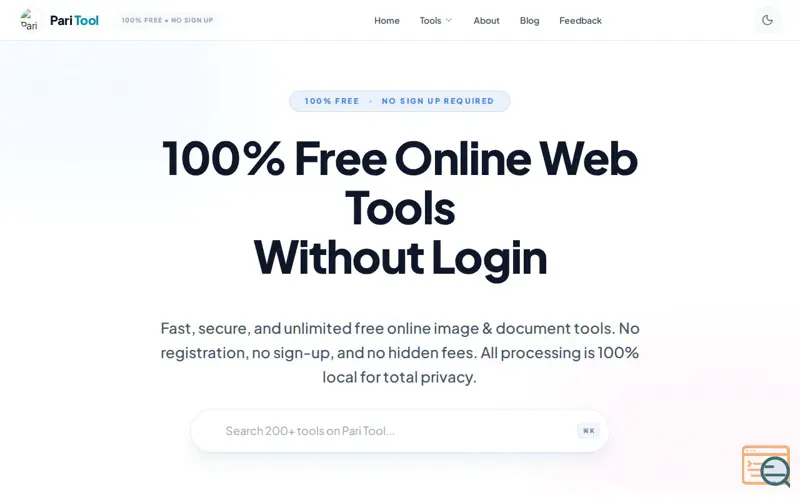 Screenshot of Pari Tool