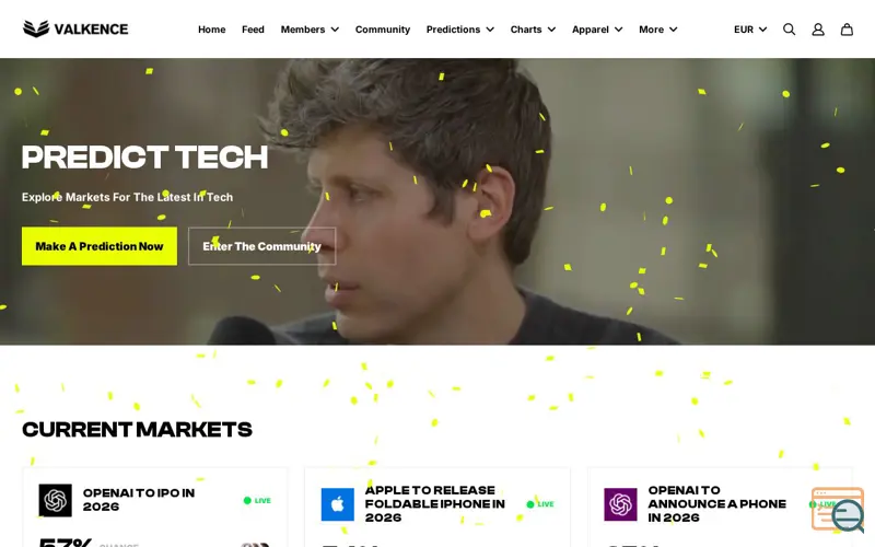 Screenshot of Valkence Tech - Predict What's Next