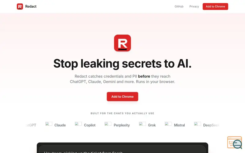 Screenshot of Redact