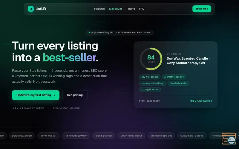 Screenshot of ListLift