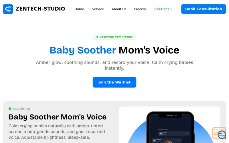 Screenshot of Baby Soother Mom's Voice